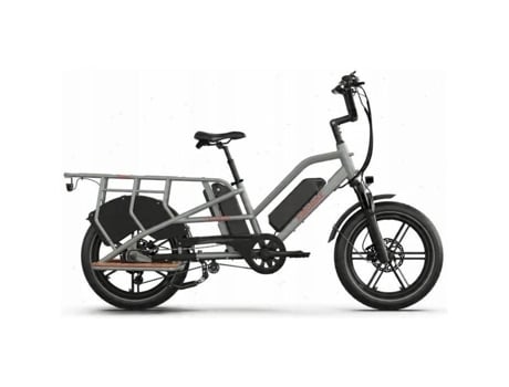Transer Bicicleta De Carga Elétrica 250 W 48 V Bateria 15 Ah Velocidade Máxima 25 Km/h Cinza Jobobike