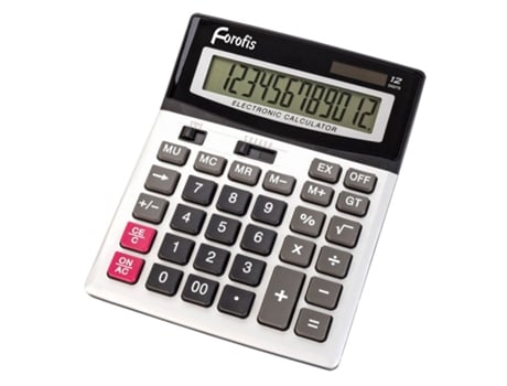 Calculadora de Secretaria FOROFIS Prata 12 Digitos 91592