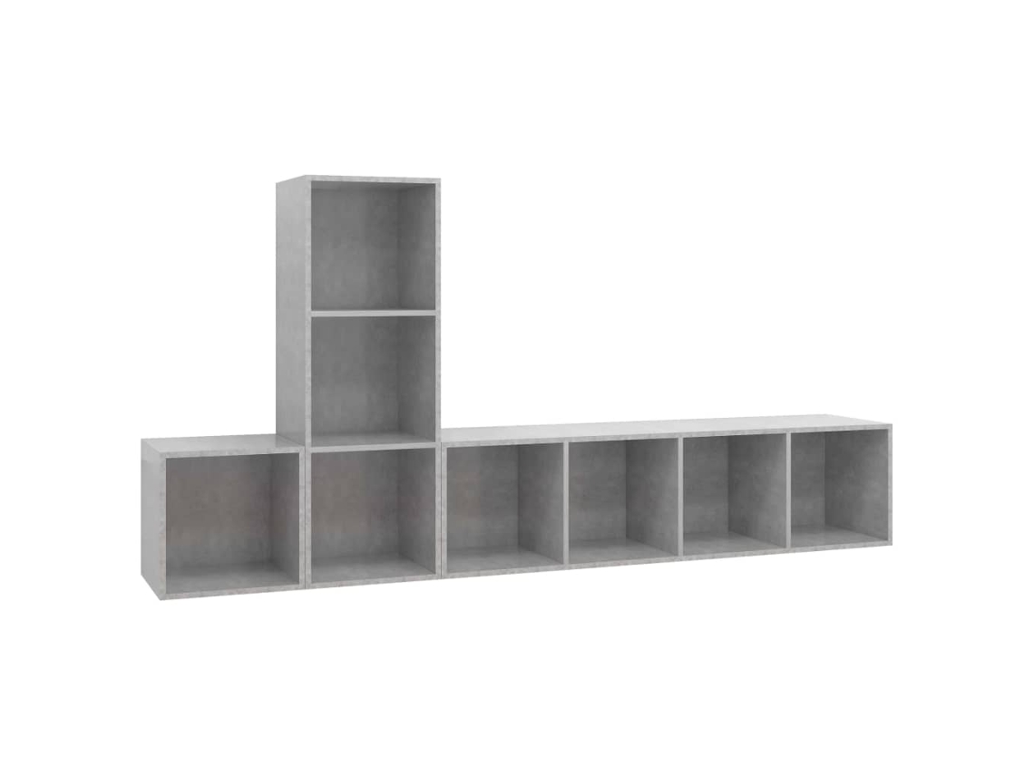 Tv Cabinet Set, Tv Cabinet Sets Vidaxl Cinzeto Madeira Processada (n/a)