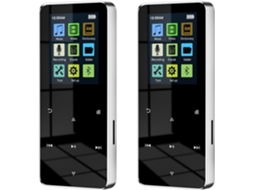 Leitor de MP3/MP4 Bluetooth, FM, E-book, Alto-falante, 2 reprodutores, HiFi Music, 8GB, Suporta cartão, Com despertador.