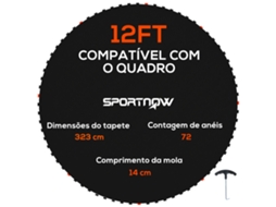 Tapete de Substituição Trampolim PP Cor Preto 323x323 cm Sportnow
