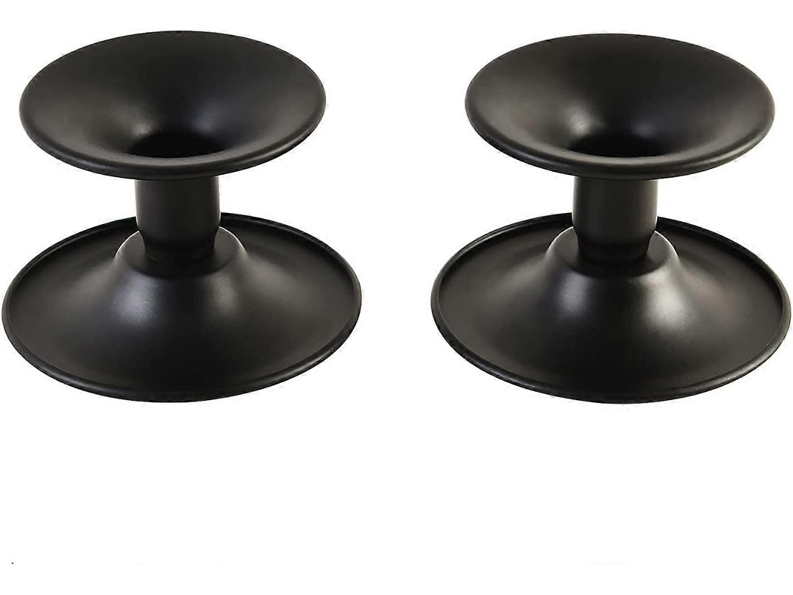 Omni juego de 2 Portavelas Negras de Hierro Forjado para Velas Taper Decoración de Mesa para Bodas, Cenas Y Fiestas