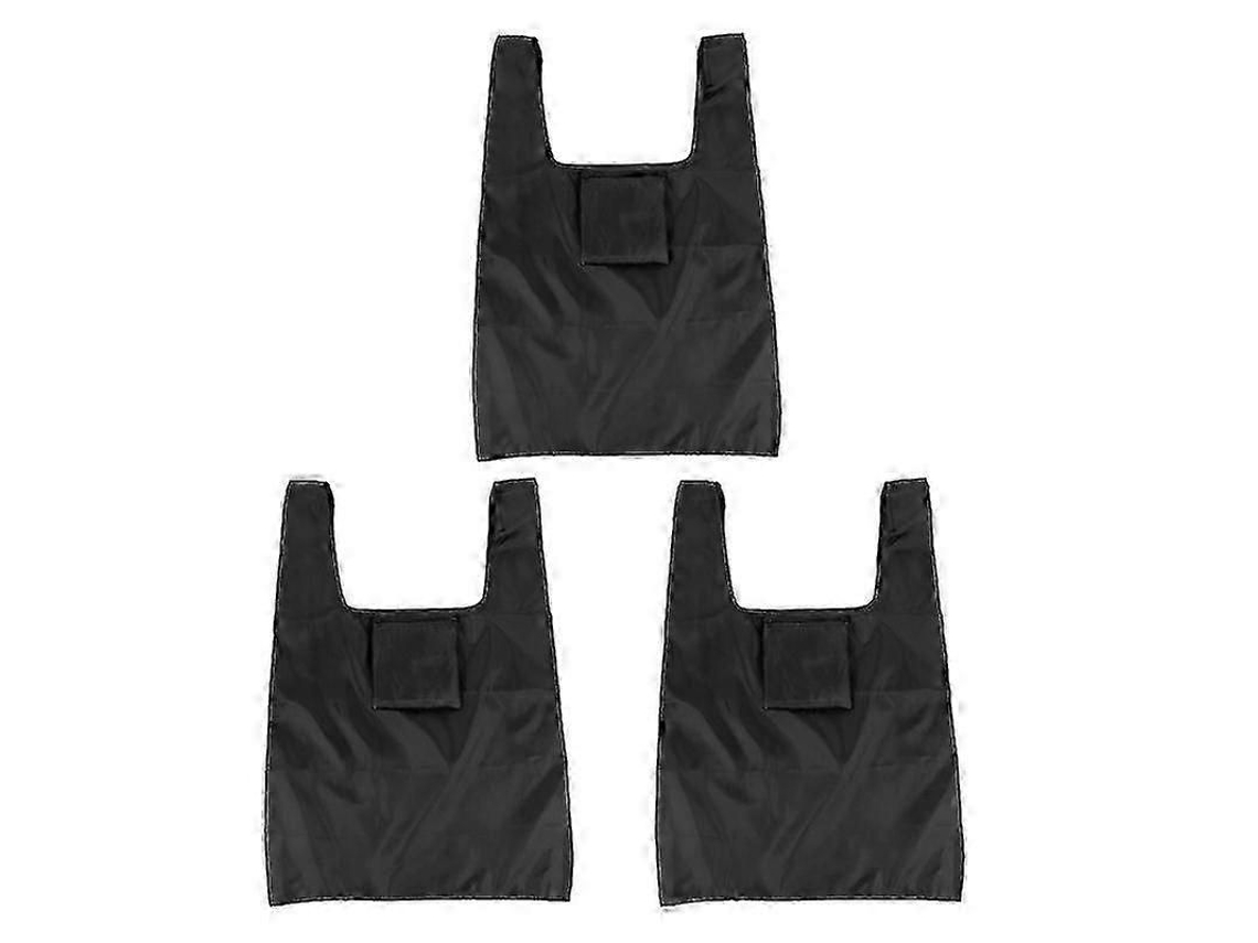 Conjunto de 3 Sacolas de Compras Dobráveis ​​de Grande Capacidade, Ideais para Armazenamento e Uso Externo GOKOCO (pretas)