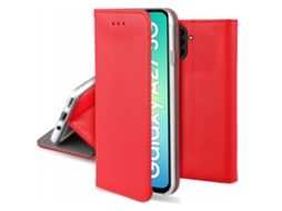 Capa Carteira Com Case Interna Em Silicone Para Samsung Galaxy A27 5g Vidro Temperado - Vermelho Magnet