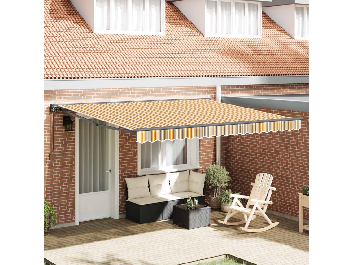 Vidaxl Estrutura De Toldo Amarelo E Cinza 400 × 300 Cm