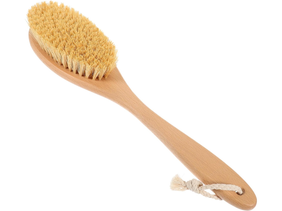 Escova De Banho Esfoliante Osaladi Em Sisal E Madeira Com Cabo Longo, Durável E Robusta, Para Limpeza Das Costas No