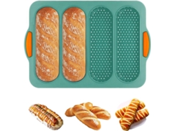Forma Antiaderente Para Baguete E Pão Francês, Em Silicone, 4 Cavidades, Para Forno, Confeitaria E Preparo Doméstico