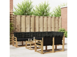 Vidaxl Conjunto De Sofás Para Exterior 9 Pcs Branco E Preto