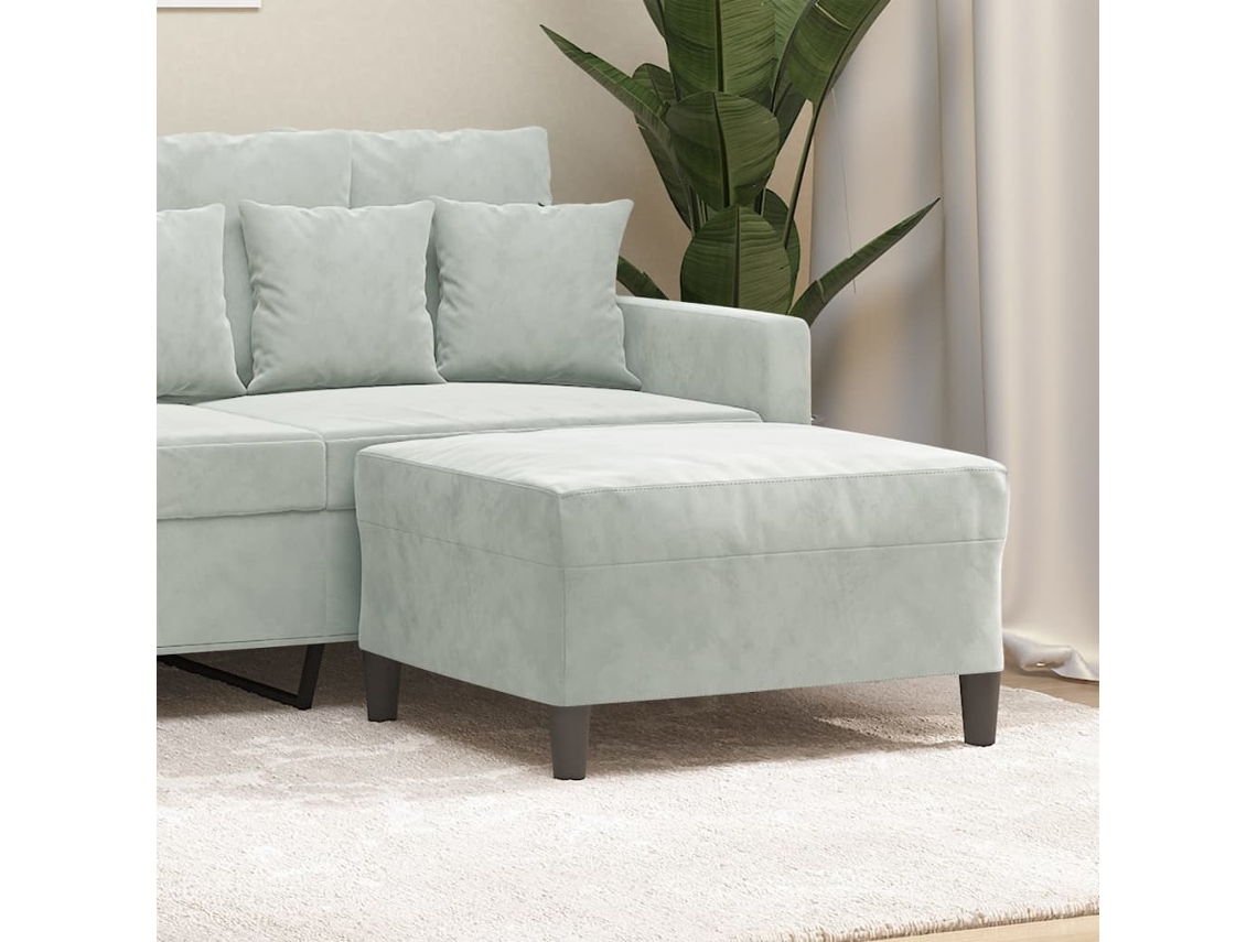 Vidaxl Apoio De Pés 70x55x41 Cm Veludo Cinzento-claro