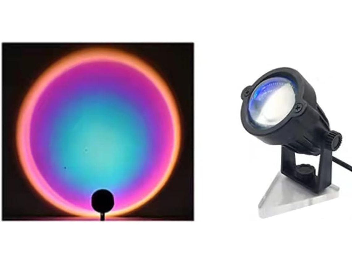 Luminária De Cabeceira Romântica Com Projeção Arco-íris E Sol Luz