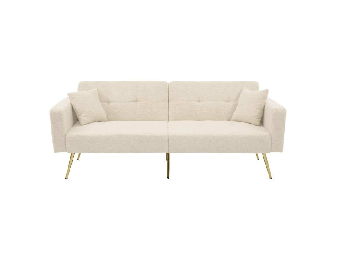 Código Antigo Wf200993995b, Sofá Cama Com Ângulo Ajustável, Pés Dourados, Com Almofadas E Bolsos Laterais Para Arrumação. BAGOLY
