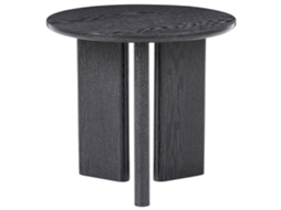 Mesa Con Tres Patas En Forma De Paneles Beliani Cowal De Mdf Negro 50x50x46