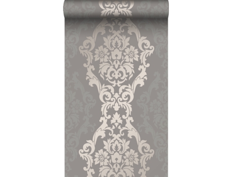 Papel De Parede Ornamento Taupeebronze Brilhante 53 Cm X 10,05 M Origin Wallcoverings