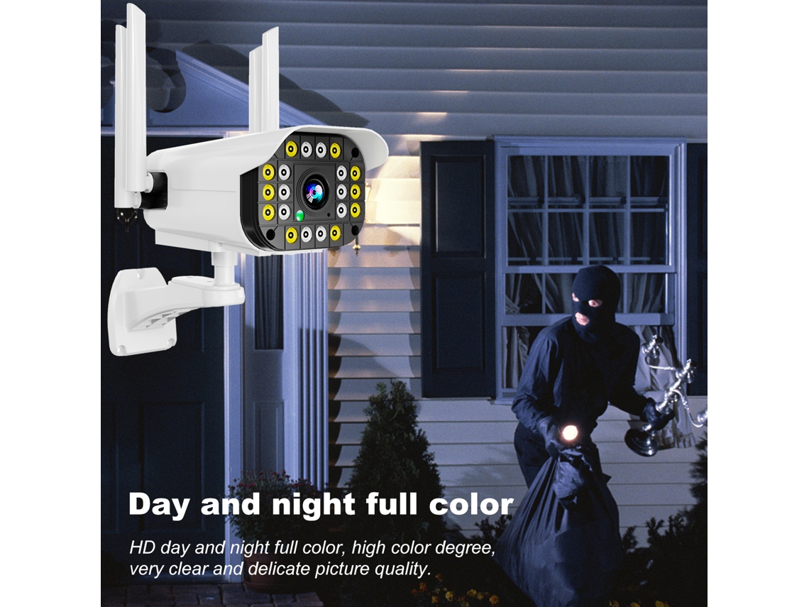 20 Lights Outdoor Rotatable Wireless Network Ptz Camera 1080p Voice Intercom Night Vision No Dead Angle Camera Support Motion Detection Function