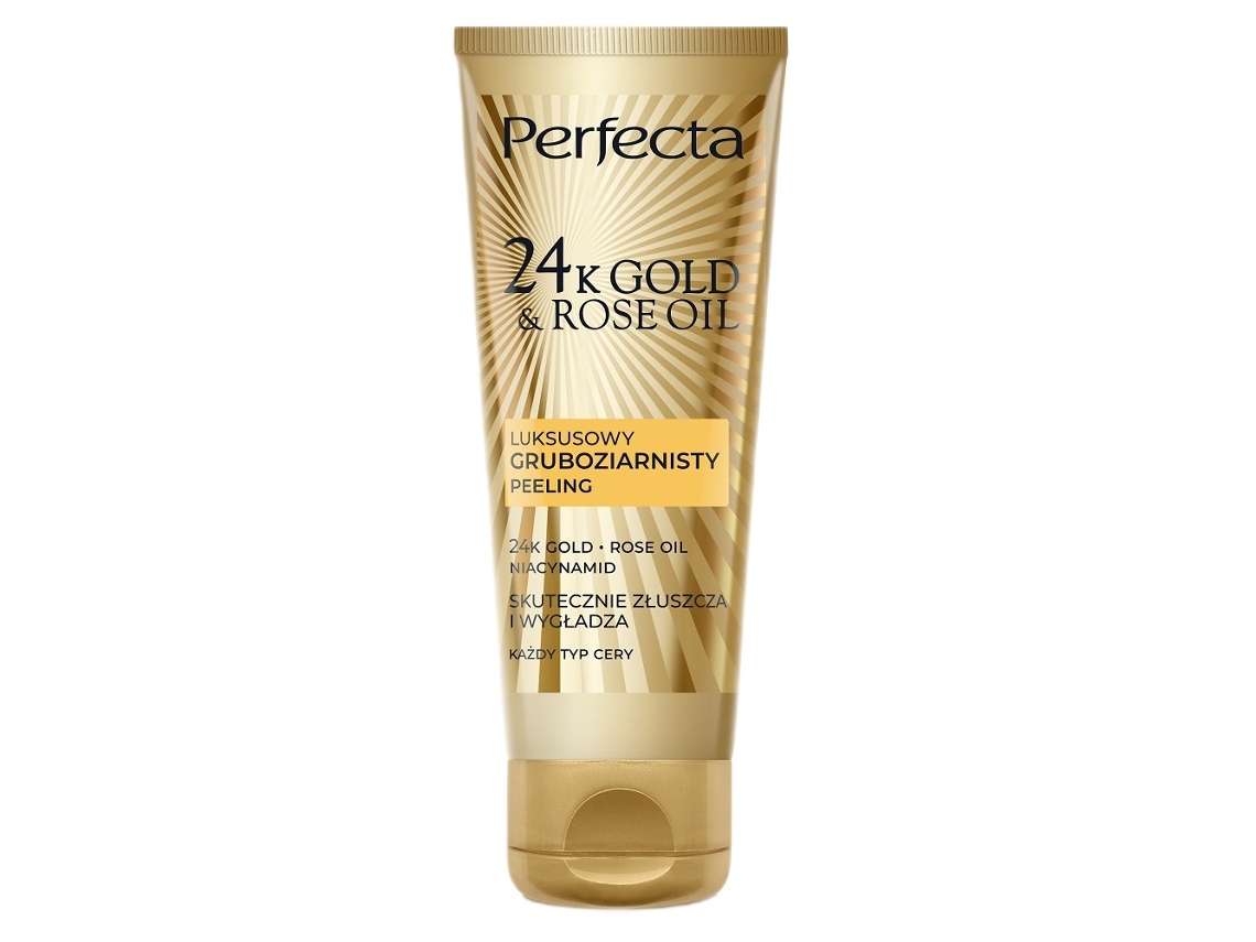 Gold Rose Oil Exfoliating Face Scrub By Perfecta Luxury 24k, 75g