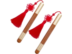 Exceart Conjunto De 2 Canetas Com Nó Chinês, Madeira, Em Gel, Latão,