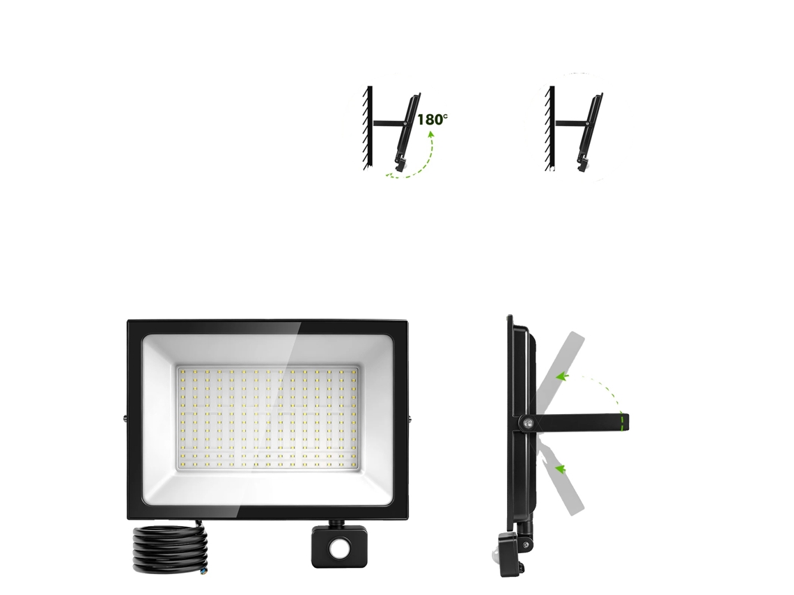 Refletor Led, Sensor De Movimento, Impermeável, 200w, 6500k, 1pc