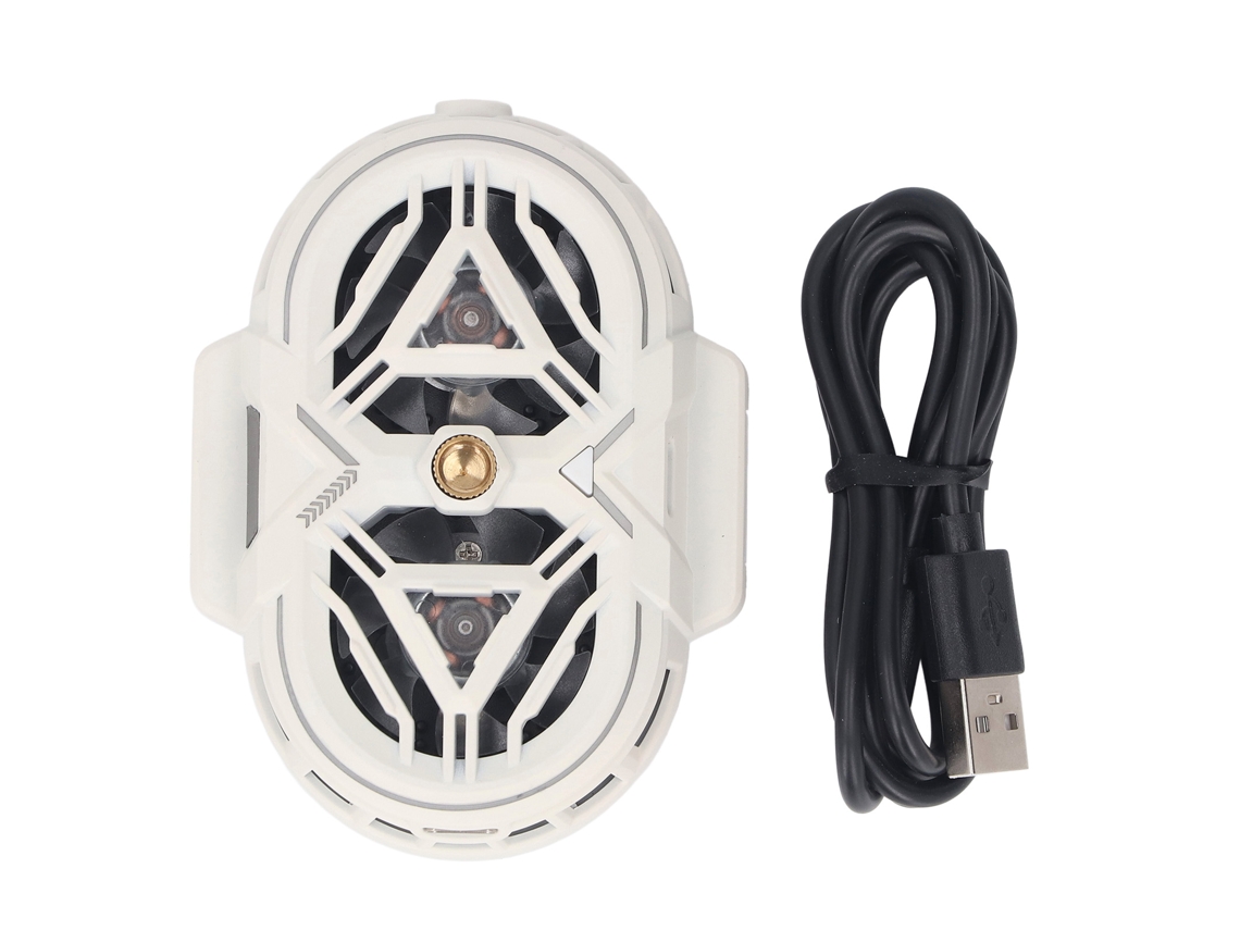 Mali resfriador de Celular de Semicondutor Dual Core com 3 Níveis e Luzes Rgb Ultra Silencioso para Jogos e Live Streaming Branco