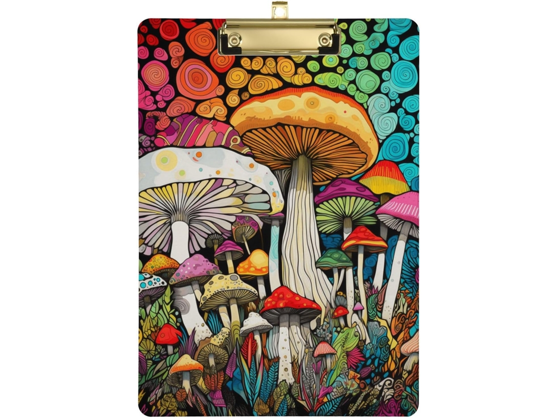 Enfermeiras e estudantes de plástico Prancheta com ilustrações botânicas coloridas de cactos.