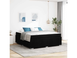 Vidaxl Estrutura Da Cama Com Colchão Preto 180 X 200 Cm Tecido