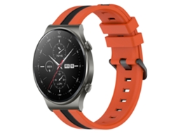 Bracelete de Smartwatch para Huawei GT2 Pro 22mm de silicone vertical de duas cores (laranja + preto)