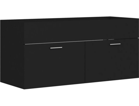 Armário de Lavatório VIDAXL (Preto - Aglomerado de Madeira - 100x38.5x46 cm)