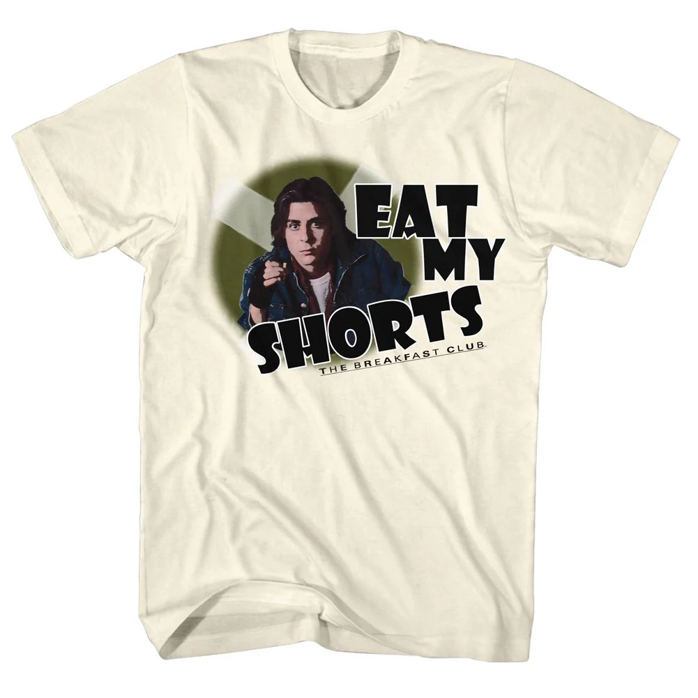 Unisex Adult T-shirt Rockinstone Breakfast Club Movie Eat My Shorts Solid Natural Sizexl