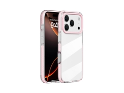 Capa Para Iphone 17 Pro Max Híbrido Transparente Anti-choque Rosa Czhhmart
