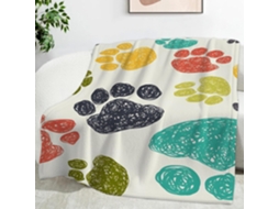 Manta Colorida com Estampa de Grafite e Patas 150x200 Cm Multifuncional Macia Aconchegante em Flanela Ideal Pa