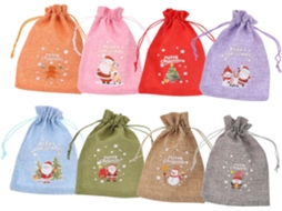 Sacolas Grandes Para Presentes De Natal, Sacolas Natalinas Com Cordão Para Doces De Natal. Gokoco