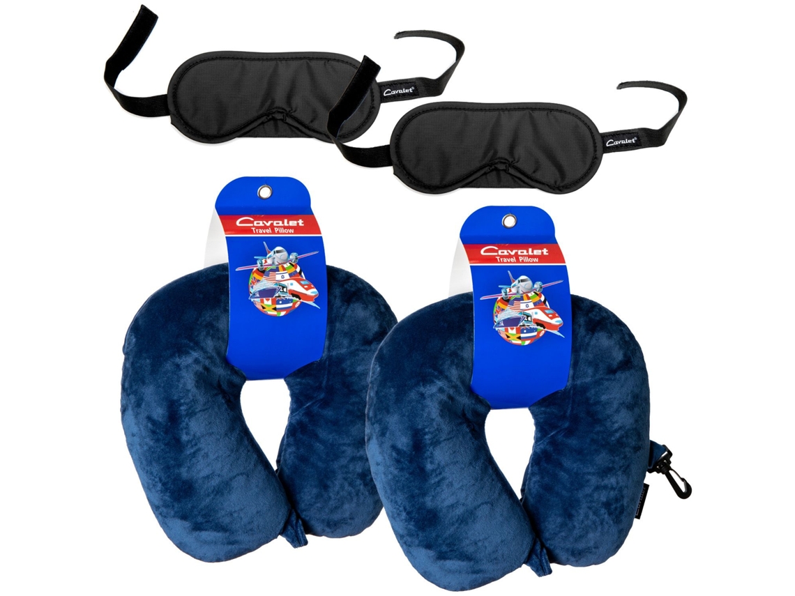 Kit de Viagem: 2 Máscaras de Dormir, 2 Travesseiros de Pescoço AQUAFORGE