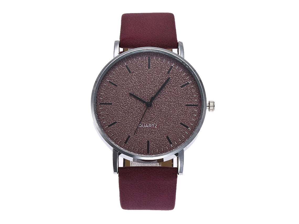 Reloj De Pulsera De Aleación De Pareja Round Dial Analog Quartz Morado