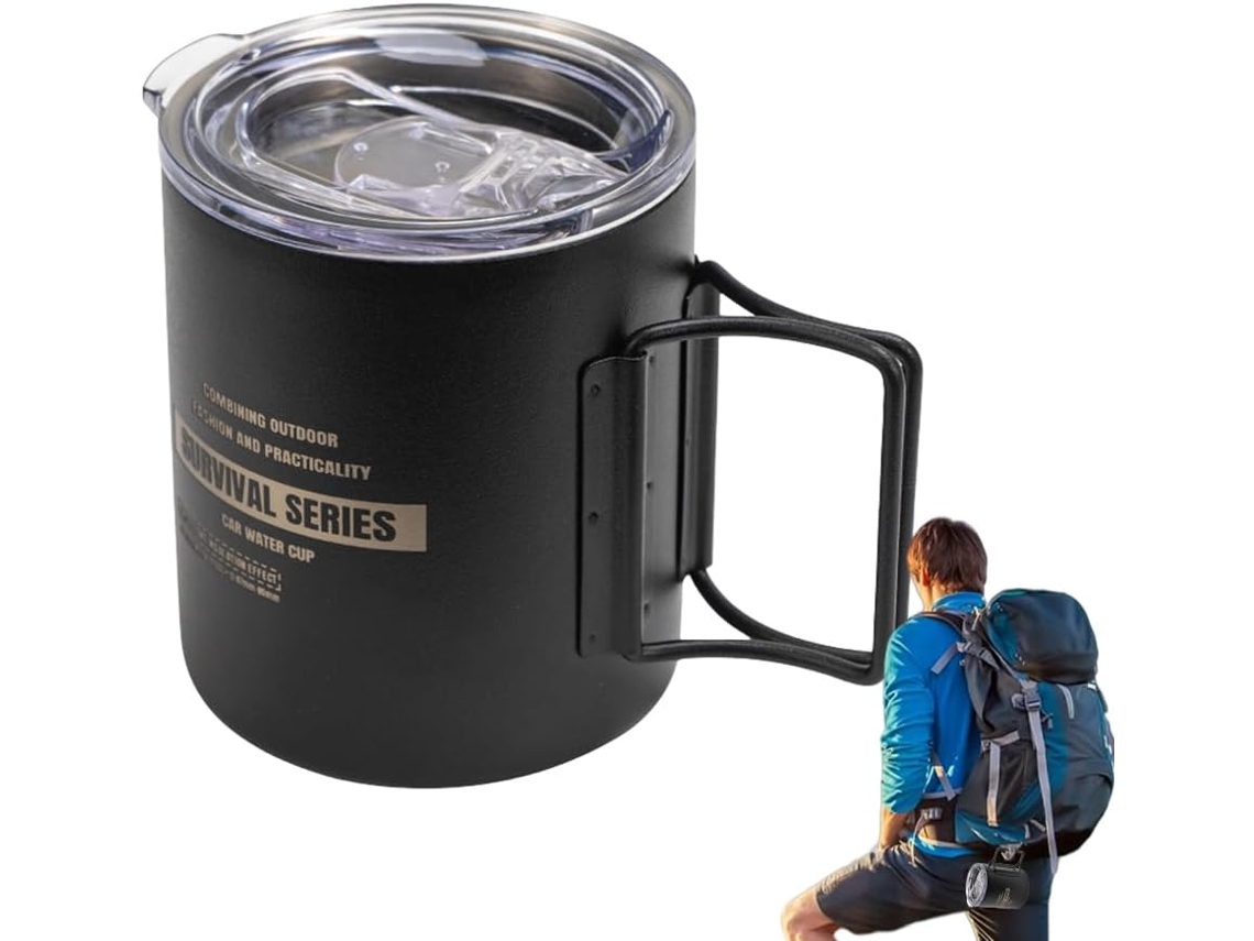 Caneca De Camping Em Aço Inoxidável, Caneca De Camping Em Aço Inoxidável | Caneca Para Suco Com Alça Gokoco
