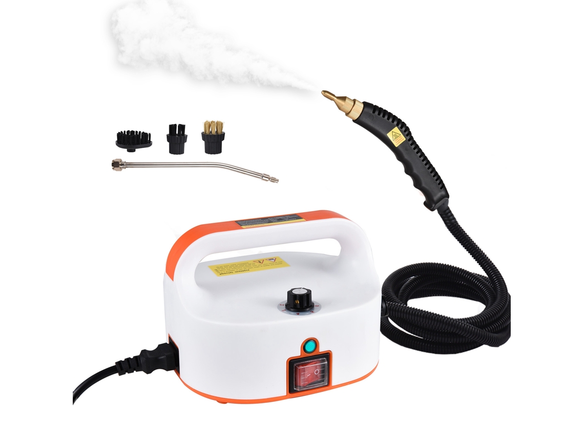 Limpador a Vapor Portátil 1500w Pressão 3.5bar Alta Temperatura com 3 Escovas para Casa e Carro