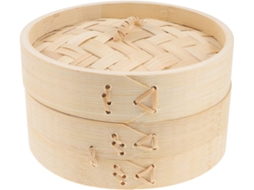 Cesto Para Vapor Natural De 15 Cm Com Tampa Bolinhos, Dim Sum E Pãezinhos