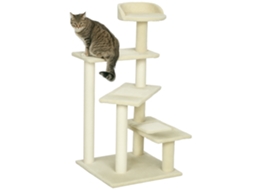 Árvore para Gatos com Plataformas e Cobertor de Sisal 50x50x100 Cm Bege S/MARCA