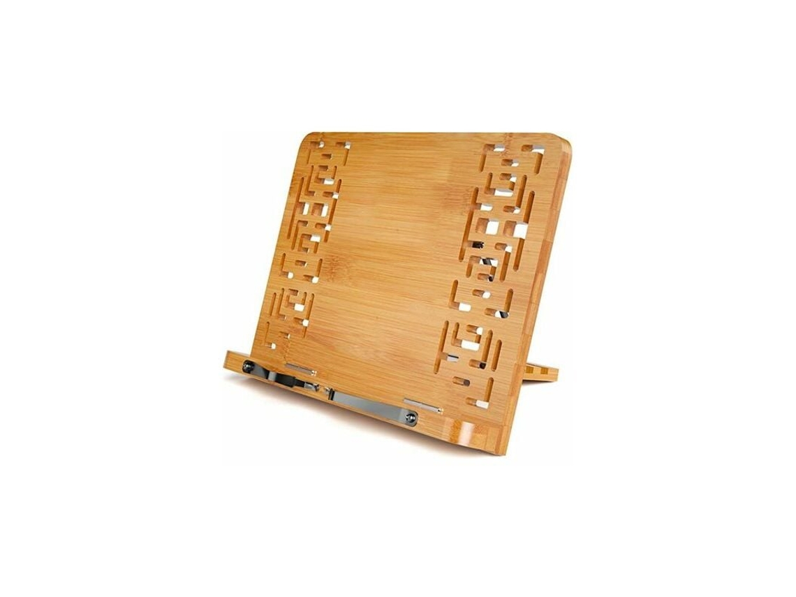 Suporte dobrável de bambu Slowmoose, suporte de leitura ajustável para iPad, tablet e livros de receitas