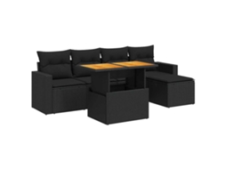 Garden Sofa Set, Garden Sofa Sets Vidaxl Preto Rattan / Vime (n/a)
