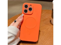 Capa Magsafe Para Iphone 11 Pro - Silicone Líquido Com Cor Sólida | Magnética - Laranja