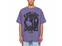 Rockinstone Bill And Ted Excellent Dude Heather Purple Adult T-shirt Size:s