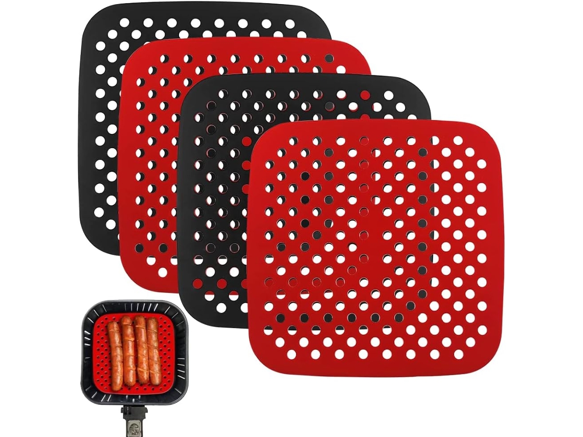 Fritadeira A Ar Revestida Com Tapete De Silicone Quadrado De 8, 5 Polegadas