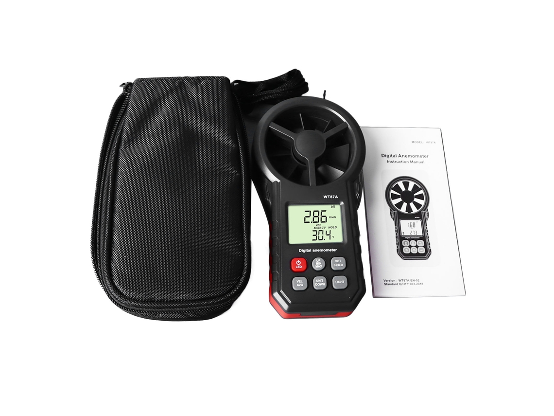 Anemômetro Digital Sensor Velocidade Vento Tester Lcd Exterior