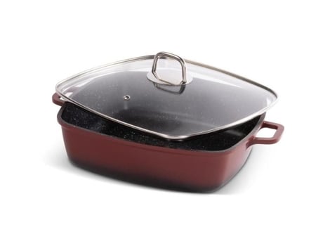 Lt1286 Fundido Plat A Quatro 28 × 28 Cm Vermelho Lamart