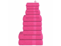 Vidaxl 12pcs Conjunto De Toalhas Frogn 360 G/m² Rosa