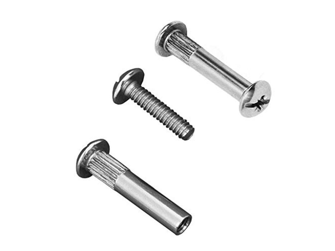 Tornillo de Conexión de Acero Níquelado M6 X 31 37 Mm 100 Piezas para Cocinas y Armários