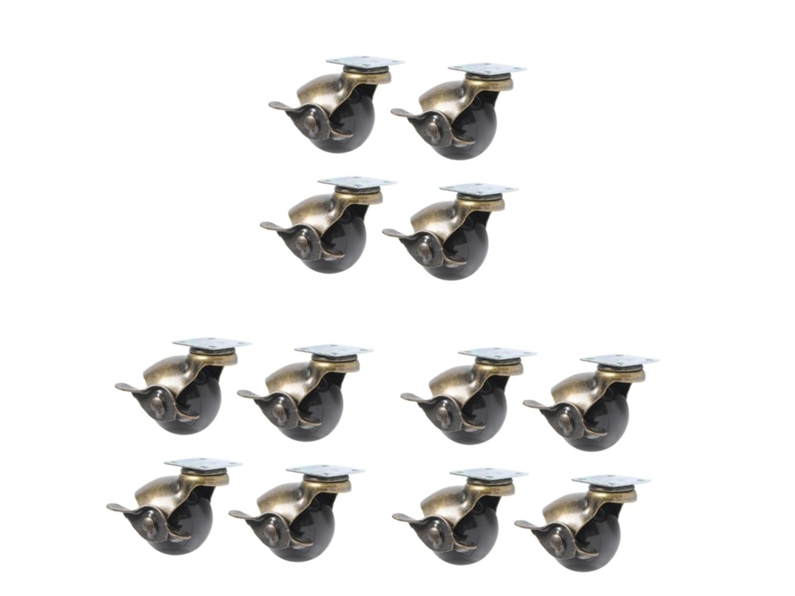 Conjunto De 12 Rodízios Giratórios Antigos Para Lixeira, Móveis, Cadeiras De Escritório, Com Rodízios Universais Para Girar. Aquaforge