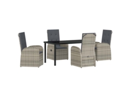 Maison Exclusive - Conjunto De Jantar Para Jardim 5 Pcs Cinzeto Vime Pe