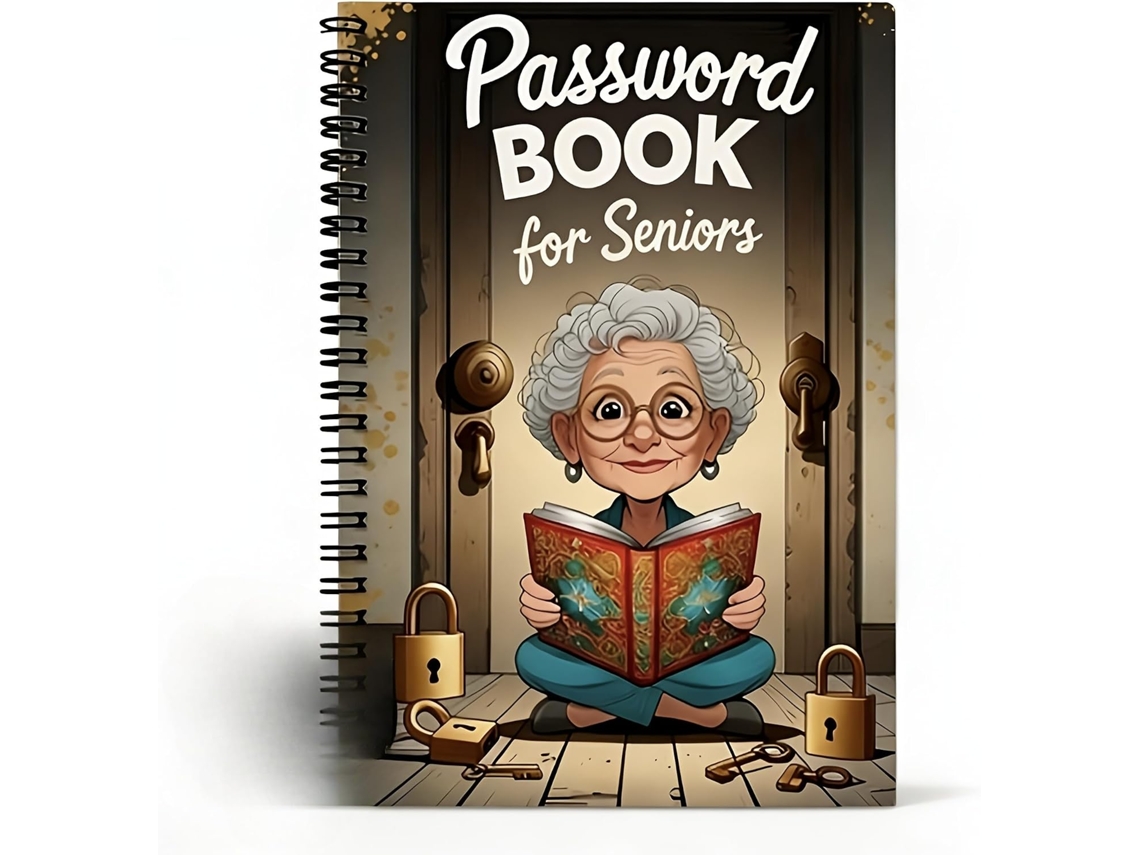 Caderno De Senhas Espiral Com Desenhos Animados Para Idosos, Organizador, Para Internet, Computador, Casa Ou Escritório