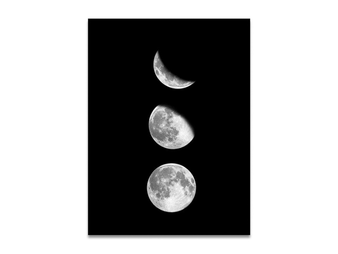 Uma Pintura Suspensa Decorativa Com As Fases Da Lua (simples E Criativa, Impressão Em Tela Sem Moldura).