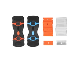 Ferramenta De Raspagem Com Lâminas De Lâmina 22 Peças Limpeza Multiuso Grip De 2 Canais Azul Laranja